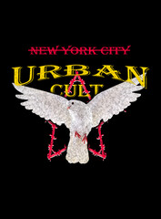 Flying white dove illustration 