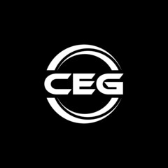 CEG letter logo design with black background in illustrator, vector logo modern alphabet font overlap style. calligraphy designs for logo, Poster, Invitation, etc. - obrazy, fototapety, plakaty