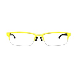 Round glasses with yellow frames