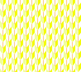 Repetitive arrow pattern. Yellow abstract pattern on white background.