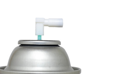 Aerosol air freshener bottle on white background closeup