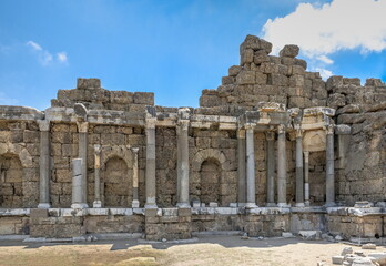 Obraz premium Side ancient city Agora in Turkey