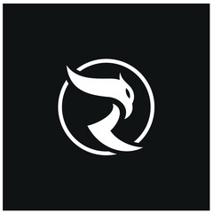 Flying Bird Eagle Logo Design. Initial Letter R Graphic Icon Logo Concept.