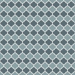 Fototapeta premium Grey Moroccan pattern with white edge. White border on grey surface.