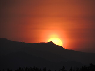 sunset over the mountains