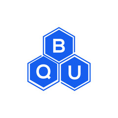 Fototapeta premium BQU letter logo design on White background. BQU creative initials letter logo concept. BQU letter design. 
