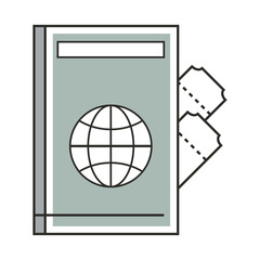passport and tickets icon