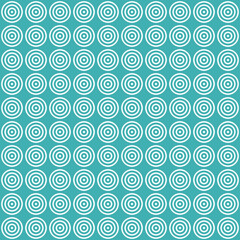 White circles on blue background. Circle pattern on blue background. Polka dots pattern. Maze circles abstract.