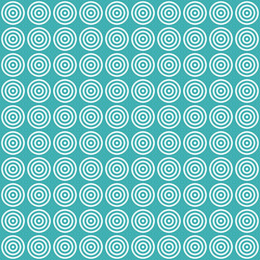 White circles on blue background. Circle pattern on blue background. Polka dots pattern. Maze circles abstract.