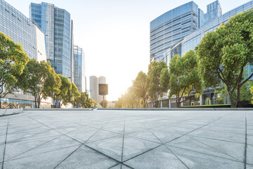Modern urban architecture and road platform