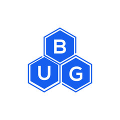 BUG letter logo design on White background. BUG creative initials letter logo concept. BUG letter design. 
