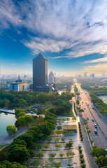 Fototapeta premium Dusk scenery of Jiangyin City, Jiangsu Province, China