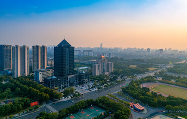 Naklejka na ściany i meble Dusk scenery of Jiangyin City, Jiangsu Province, China