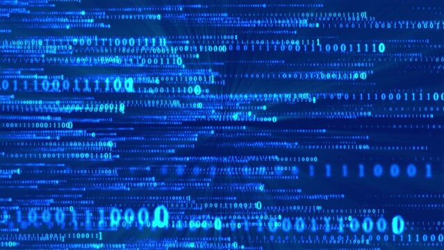 Computer binary digital coding information flow scrolling