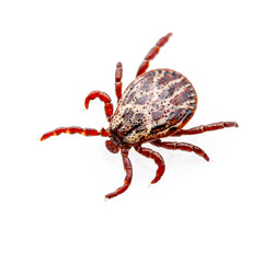 Tick Insect Isolated on White. Lyme Borreliosis Disease, Encephalitis, Powassan Virus or DTV...