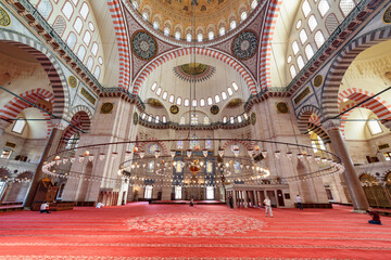 Obraz premium Interior of the Suleymaniye Mosque, Istanbul, Turkey
