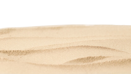 Fototapeta na wymiar Beach sand texture Cut out, Clipping Path, White backgroundv
