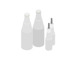 Isometric style illustration of a sauce bottle