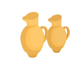 Isometric style illustration of an earthen jug