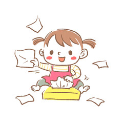 いたずらしている子供のイラスト