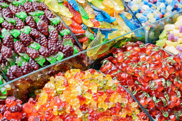 Wide range of jelly sweets at the Grand Bazaar, Istanbul
