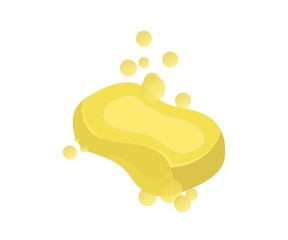Isometric style illustration of a foaming soap