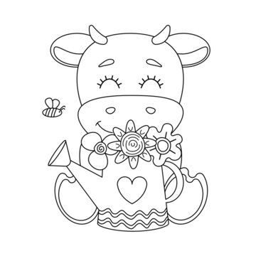Cute Cow Coloring Pages For Kids