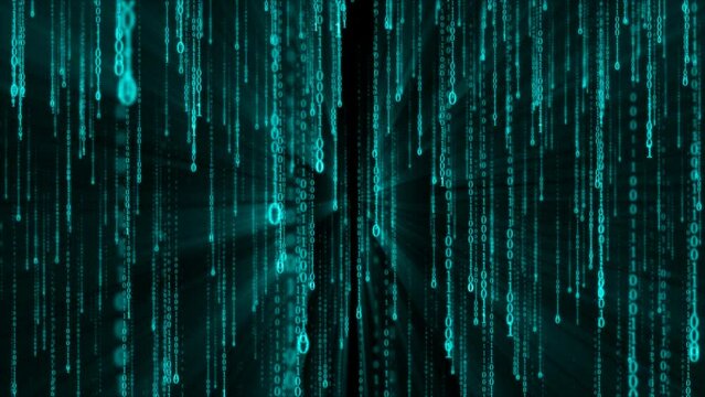 computer binary digital coding information flow scrolling
