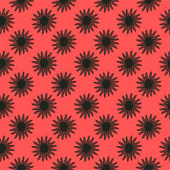 seamless pattern with black flower.