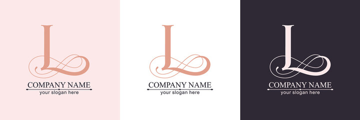 L logo or monogram. L Letters of the alphabet Initials. Beautiful logo design for company branding. Vector illustration.