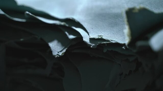 Closeup Of Leather Animal Hide During The Manufacturing Process Of Clothing