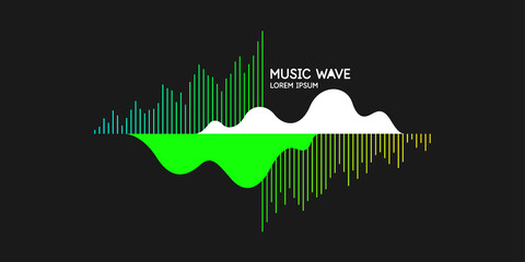 Vector illustration of music wave in the form of the equalizer