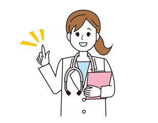女性の医師　医療従事者　イラスト