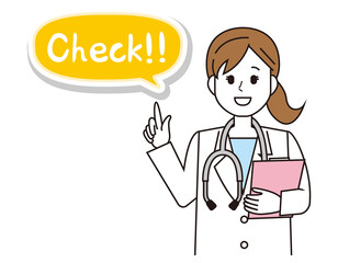 女性の医師　医療従事者　イラスト