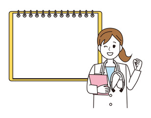 女性の医師　医療従事者　イラスト