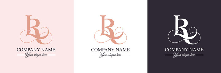 LR, RL logo or monogram. LR, RL Letters of the alphabet Initials. Beautiful logo design for company branding. Vector illustration.