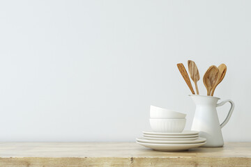 Farmhouse kitchen interior. 3d render.