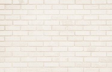 Cream and white brick wall texture background. Brickwork and stonework flooring interior rock old pattern design decoration.