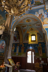 Fototapeta premium The interior of The Greek Orthodox Church of the Annunciation in the old part of Nazareth, northern Israel