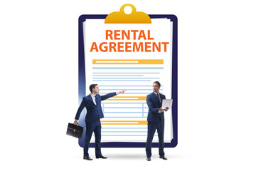 Rental agreement concept with businessman