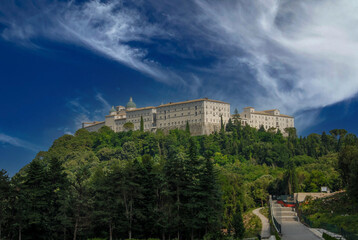 Cassino, Italy - June 2000: View on Monastery at Monte Cassino