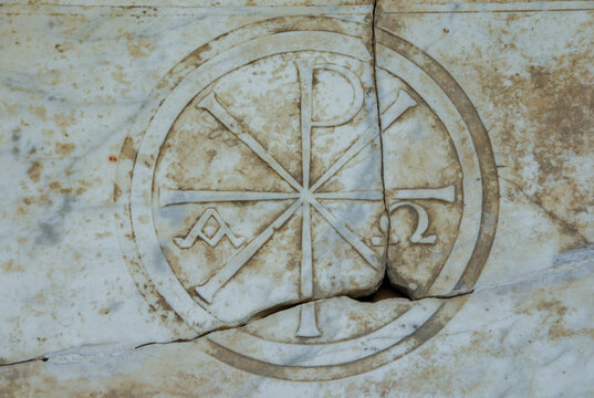 Stone symbol Christ Monogram, Christogram, Italy