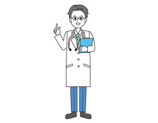 男性の医師　医療従事者　イラスト
