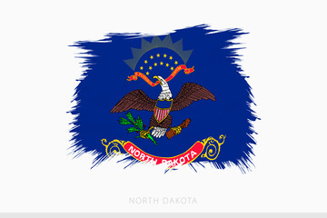Grunge flag of North Dakota, vector abstract grunge brushed flag of North Dakota.