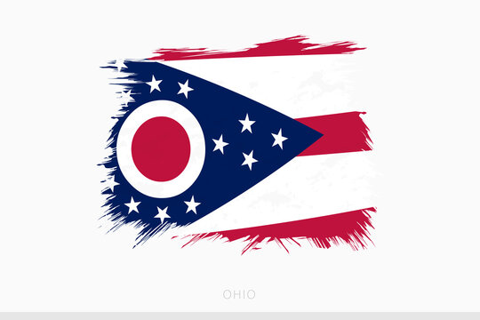 Grunge flag of Ohio, vector abstract grunge brushed flag of Ohio.