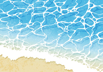 砂浜の波打ち際_快晴