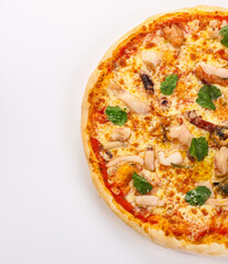 Italian traditional Pizza with seafood