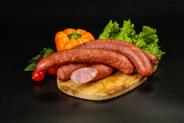 Natural meat sausages with minced meat