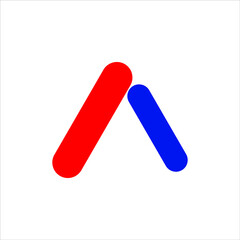 letter A logo flat geometric design