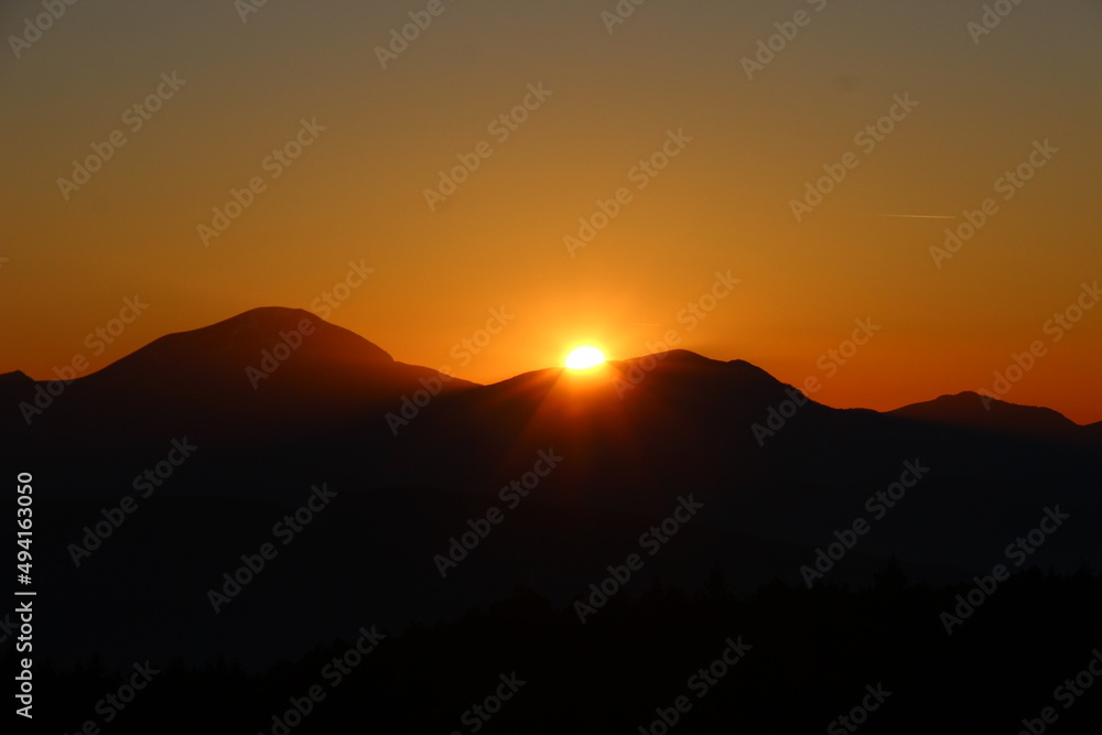 Canvas Prints tramonto in montagna